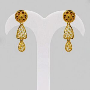 Fine Jewelry 22 Kt Real Solid Hallmark Yellow Gold Necklace Earrings Women'S Set