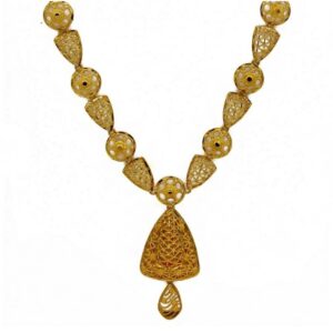 Fine Jewelry 22 Kt Real Solid Hallmark Yellow Gold Necklace Earrings Women'S Set