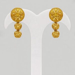 Fine Jewelry 22 Kt Real Solid Hallmark Yellow Gold Necklace Earrings Women'S Set
