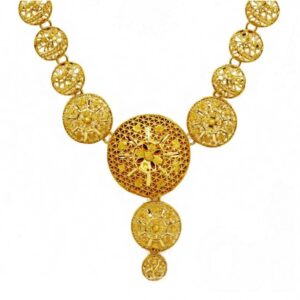 Fine Jewelry 22 Kt Real Solid Hallmark Yellow Gold Necklace Earrings Women'S Set