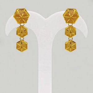 Fine Jewelry 22 Kt Real Solid Hallmark Yellow Gold Necklace Earrings Women'S Set