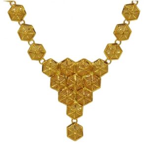 Fine Jewelry 22 Kt Real Solid Hallmark Yellow Gold Necklace Earrings Women'S Set