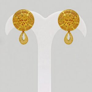 Fine Jewelry 22 Kt Real Solid Hallmark Yellow Gold Necklace Earrings Women'S Set