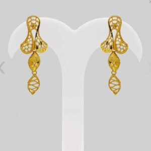 Fine Jewelry 22 Kt Real Solid Hallmark Yellow Gold Necklace Earrings Women'S Set