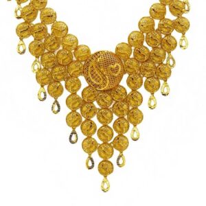 Fine Jewelry 22 Kt Real Solid Hallmark Yellow Gold Necklace Earrings Women'S Set