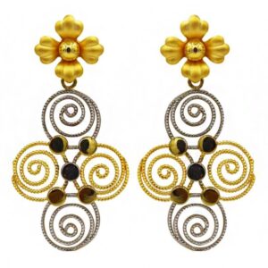 22 Kt Solid Yellow Gold Women's Necklace Jewelry Set Earrings & Chain Pendant