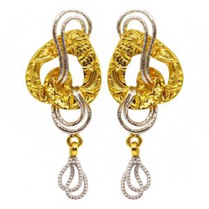 22 Kt Solid Yellow Gold Women's Necklace Jewelry Set Earrings & Chain Pendant