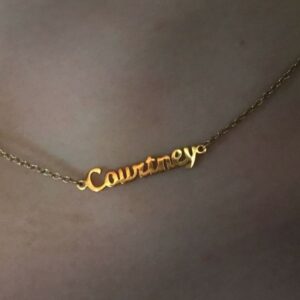 Fine Jewelry 18 Kt Real Solid Hallmark Yellow Gold Women'S Name Necklace Pendant