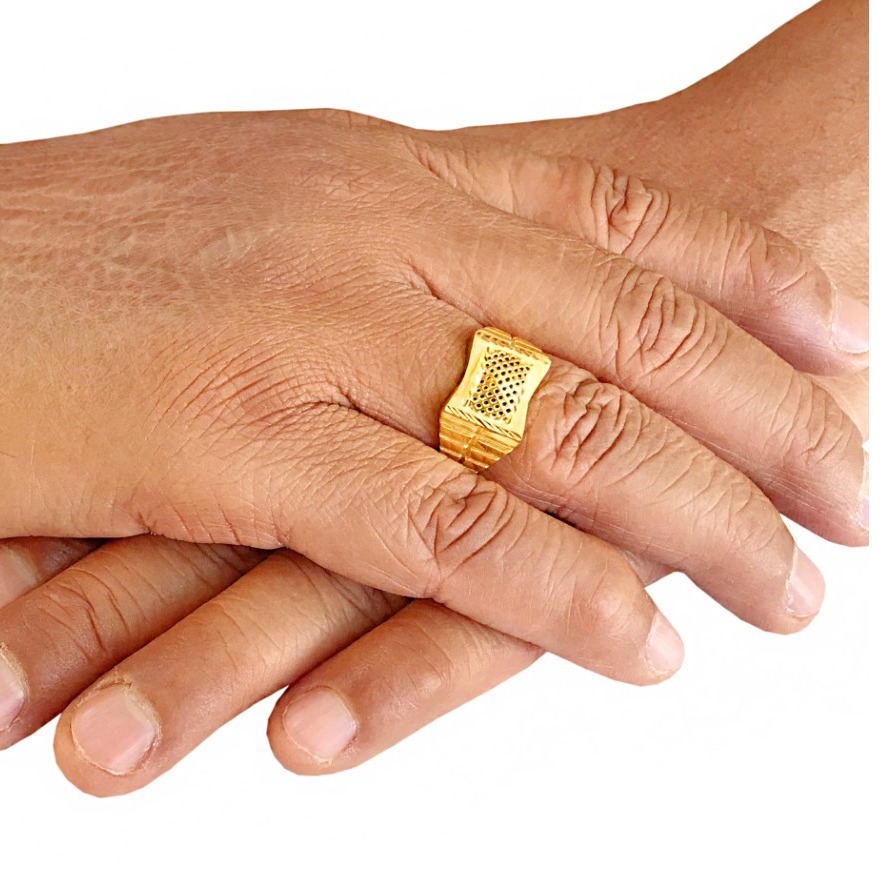 22 Kt Real Solid Yellow Gold Engagement Wedding Men's Ring Size 7-12