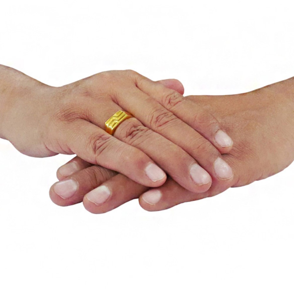 22K Yellow Gold Tungsten Engagement Wedding Wear Jewelry Men Band Ring