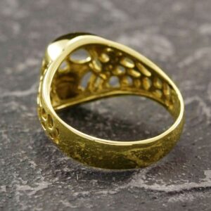 22 Kt Real Solid Yellow Gold Skull Signet Men'S Unique Ring Size 8-13