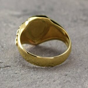 22 Kt Yellow Gold Sword And Shield Knightly Men'S Ring Size 8-11
