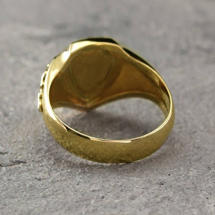22 Kt Yellow Gold Sword And Shield Knightly Men'S Ring Size 8-11 - Image 5