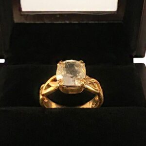 22Kt Yellow Gold Natural Clear Yellow Sapphire Gemstone Ring Size 8-10
