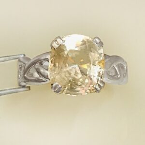 22Kt Yellow Gold Natural Clear Yellow Sapphire Gemstone Ring Size 8-10