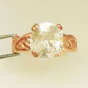 22Kt Yellow Gold Natural Clear Yellow Sapphire Gemstone Ring Size 8-10
