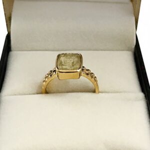 22 Kt Yellow Gold Natural Yellow Sapphire Gemstone Ring Size 7-10
