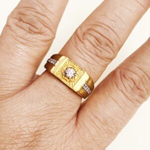 22 Kt Yellow Gold Size 8,9.5,10,11,12 CZ Engagement Wear Men's Ring
