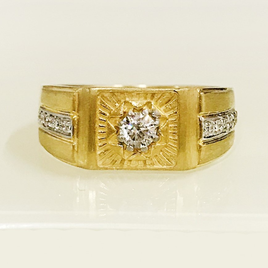 22 Kt   Yellow Gold Size 8,9.5,10,11,12 CZ Engagement Wear Men's Ring