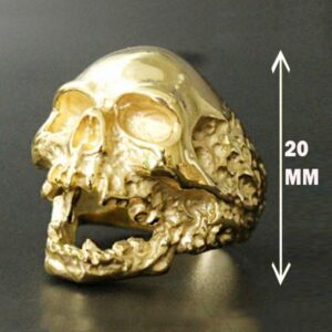 Fine Jewelry 18 Kt Solid Yellow Gold Evil Skull Men'S Ring Size 7-11