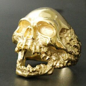 Fine Jewelry 18 Kt Solid Yellow Gold Evil Skull Men'S Ring Size 7-11