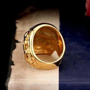 Fine Jewelry 18 Kt Solid Yellow Gold Evil Skull Men'S Ring Size 7-11