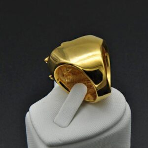 18 Kt Yellow Gold Mysterious Egyptian Pharaoh Men'S Ring Size 7-11