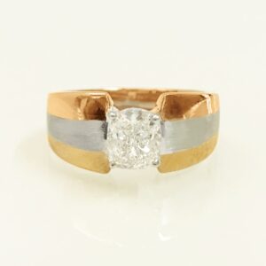 1.51ct diamond solitaire 18kt solid men's tricolor gold ring