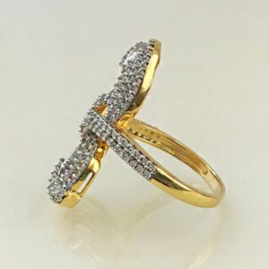 22 Kt Yellow Gold CZ Engagement Women'S Ring 6.490 Gms Size 6,7,7.5,8