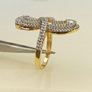 22 Kt Yellow Gold CZ Engagement Women'S Ring 6.490 Gms Size 6,7,7.5,8
