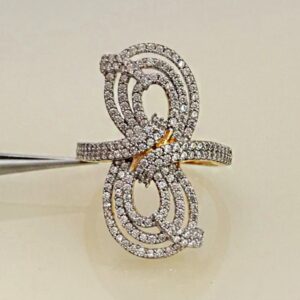 22 Kt Yellow Gold CZ Engagement Women'S Ring 6.490 Gms Size 6,7,7.5,8