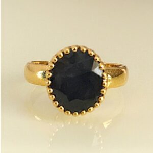 22 Kt  Yellow Gold Natural Blue Sapphire Gemstone Unisex Ring Size 6-9