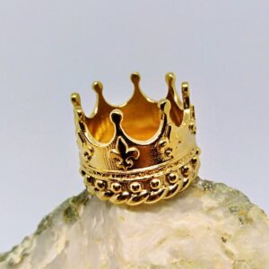 22 Kt Real Solid Yellow Gold Unique Kings Crown Unisex Ring Size 7-12