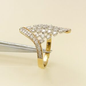 1.03 Ct White Round Cut SI Diamonds 18 Kt Real Solid Yellow Gold Engagement Ring