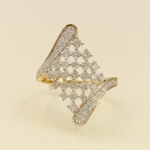 1.03 Ct White Round Cut SI Diamonds 18 Kt Real Solid Yellow Gold Engagement Ring