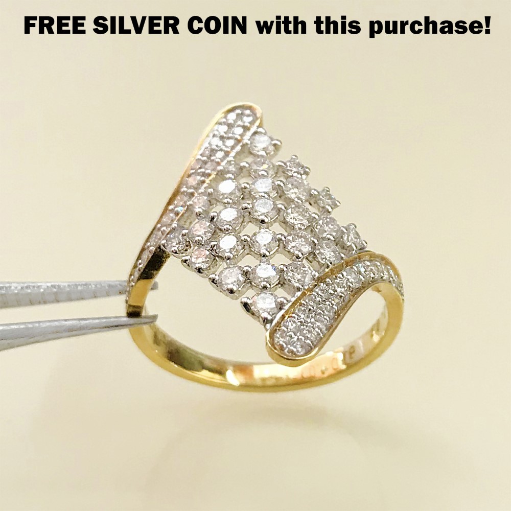 1.03 Ct White Round Cut SI Diamonds 18 Kt Real Solid Yellow Gold Engagement Ring