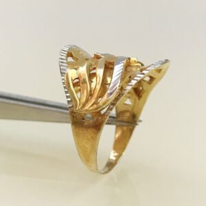18 Kt   Yellow Gold 2 Tone Engagement Wedding Women'S Ring Size 6-9