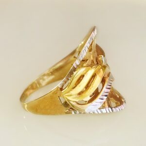 18 Kt   Yellow Gold 2 Tone Engagement Wedding Women'S Ring Size 6-9