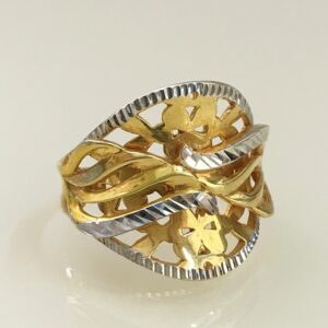 18 Kt   Yellow Gold 2 Tone Engagement Wedding Women'S Ring Size 6-9