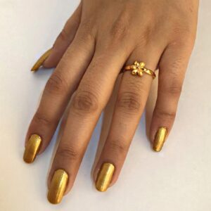 22 Kt Yellow Gold Ring Engagement Wedding Women'S Ring 3.400g Size 6-9