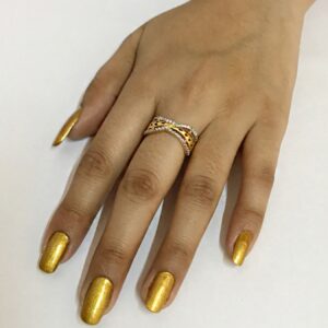 18 Kt  Yellow Gold Engagement Finger Ring Cubic Zirconia Size 6-10