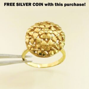 18 Kt Yellow Gold Engagement Round Women's Ring 5.640 Gms Size  6-9