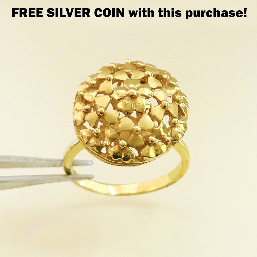 18 Kt Yellow Gold Engagement Round Women's Ring 5.640 Gms Size  6-9