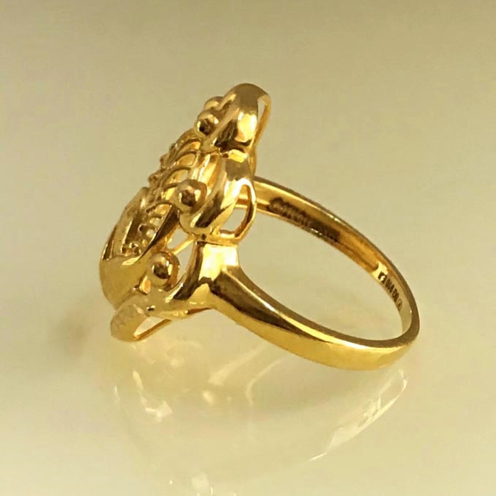 22 Kt Yellow Gold Ring Engagement Women'S Ring 5.430 Gms Size 6-9 - Image 4