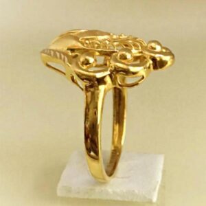 22 Kt Yellow Gold Ring Engagement Women'S Ring 5.430 Gms Size  6-9