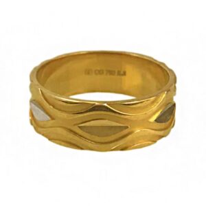 18 Kt   Yellow Gold Women's Ring Wedding Band Wide 6 MM Size No. 5