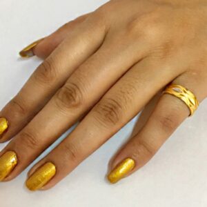 18 Kt   Yellow Gold Women's Ring Wedding Band Wide 6 MM Size No. 5