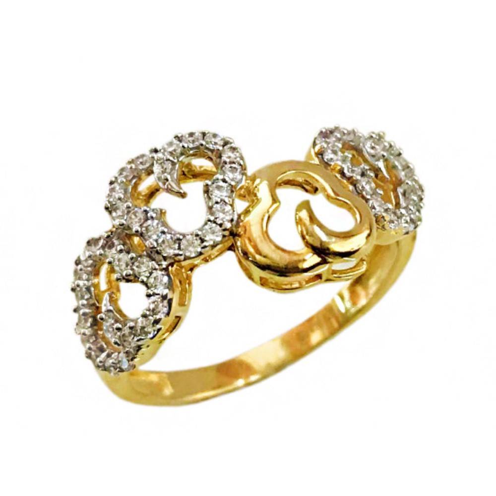 22 Kt   Yellow Gold Ring Engagement Wedding CZ Women'S Ring 5 Grams
