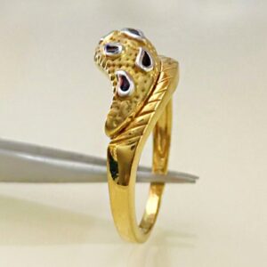 22 Kt   Yellow Gold Engagement Women'S Finger Ring 4.070 g Size 6-9