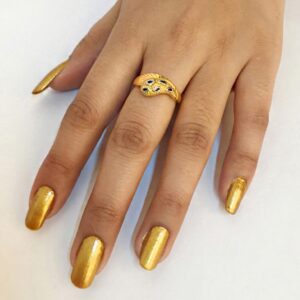 22 Kt   Yellow Gold Engagement Women'S Finger Ring 4.070 g Size 6-9